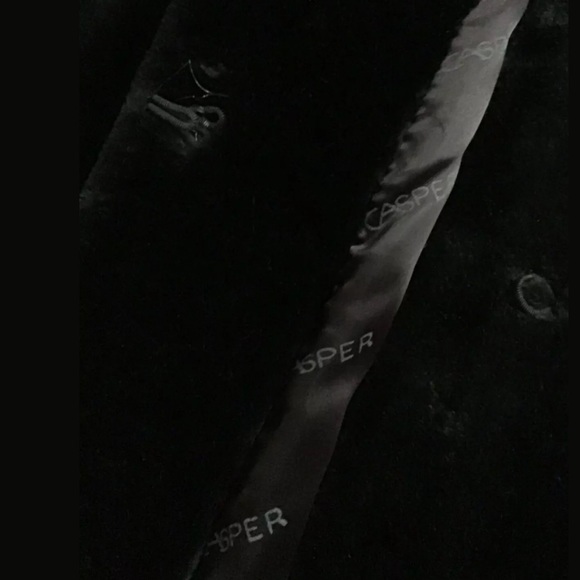 Casper Coat VTG Black M/L Borg velvet - Picture 9 of 11
